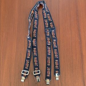 1970s Navy Suspenders with JEANS Logo